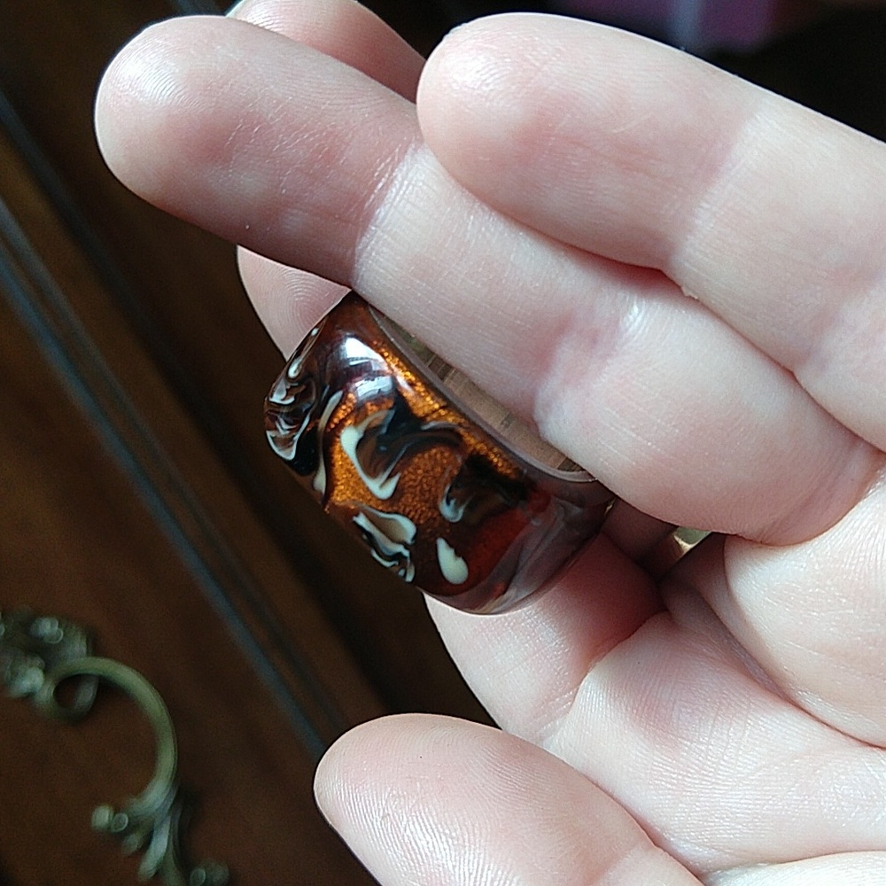 Australian Designer Dinosaur Designs UNISEX Sterling Silver 925 Resin Band ring